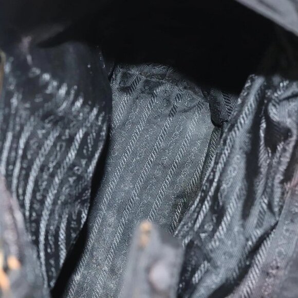 PRADA Chain Hand Bag Nylon Black Gold - Picture 13 of 16